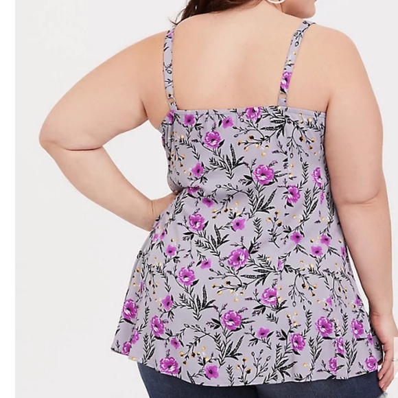 Grey Floral Challis Button Cami - Picture 6 of 6